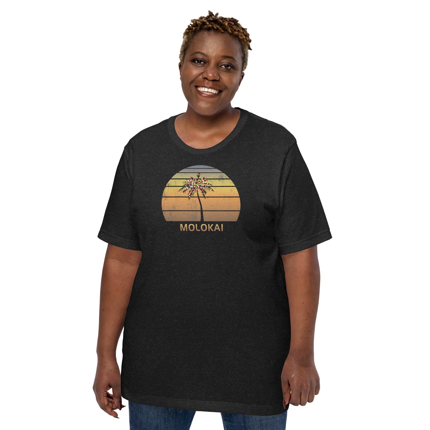 Retro Molokai Hawaii Christmas Family Vacation Souvenir Sunset Unisex T-Shirt