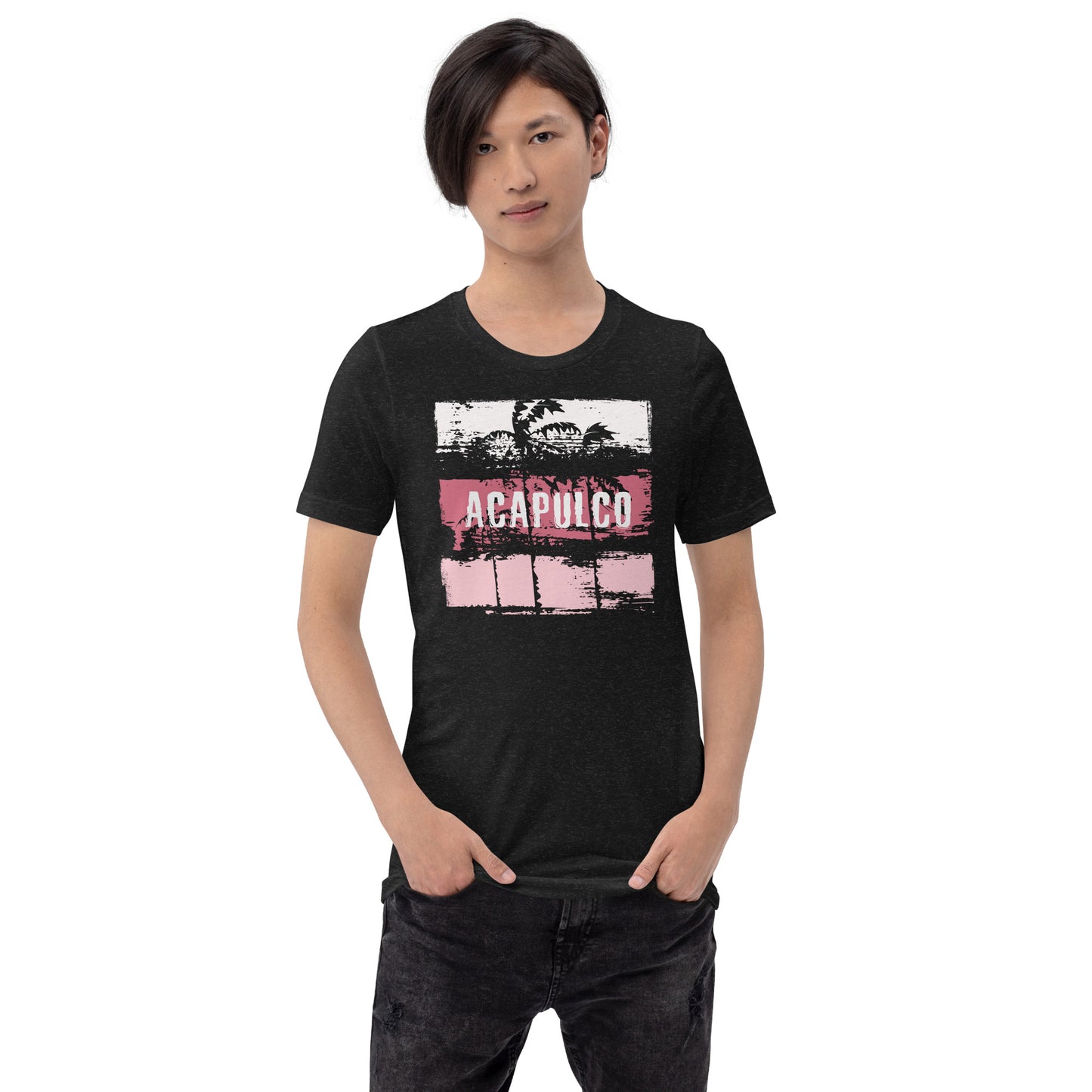 Acapulco Mexico Cool Artistic Abstract Beach Palm Tree Unisex T-Shirt