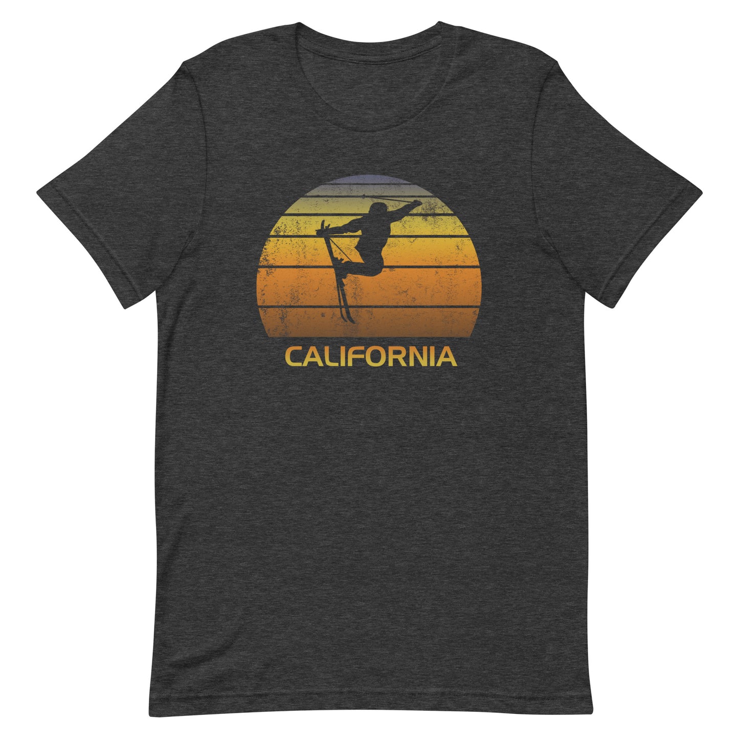 Retro California Ski Fan Unisex T-Shirt Skier Gift Skiing Sunset Vintage Sunrise