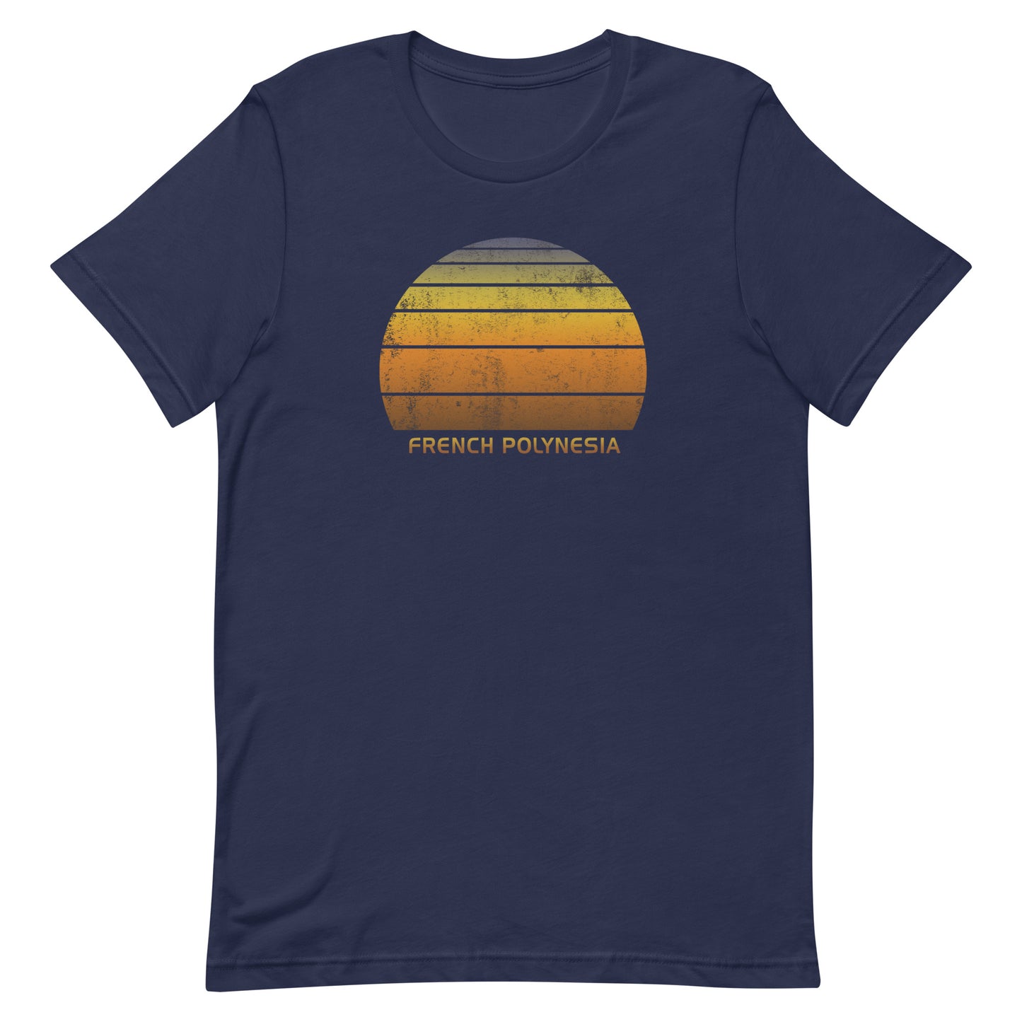 Retro French Polynesia Sunset Vintage Native Vacation Souvenir Unisex T-Shirt