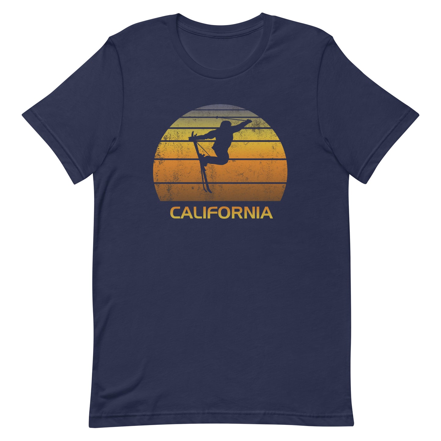 Retro California Ski Fan Unisex T-Shirt Skier Gift Skiing Sunset Vintage Sunrise
