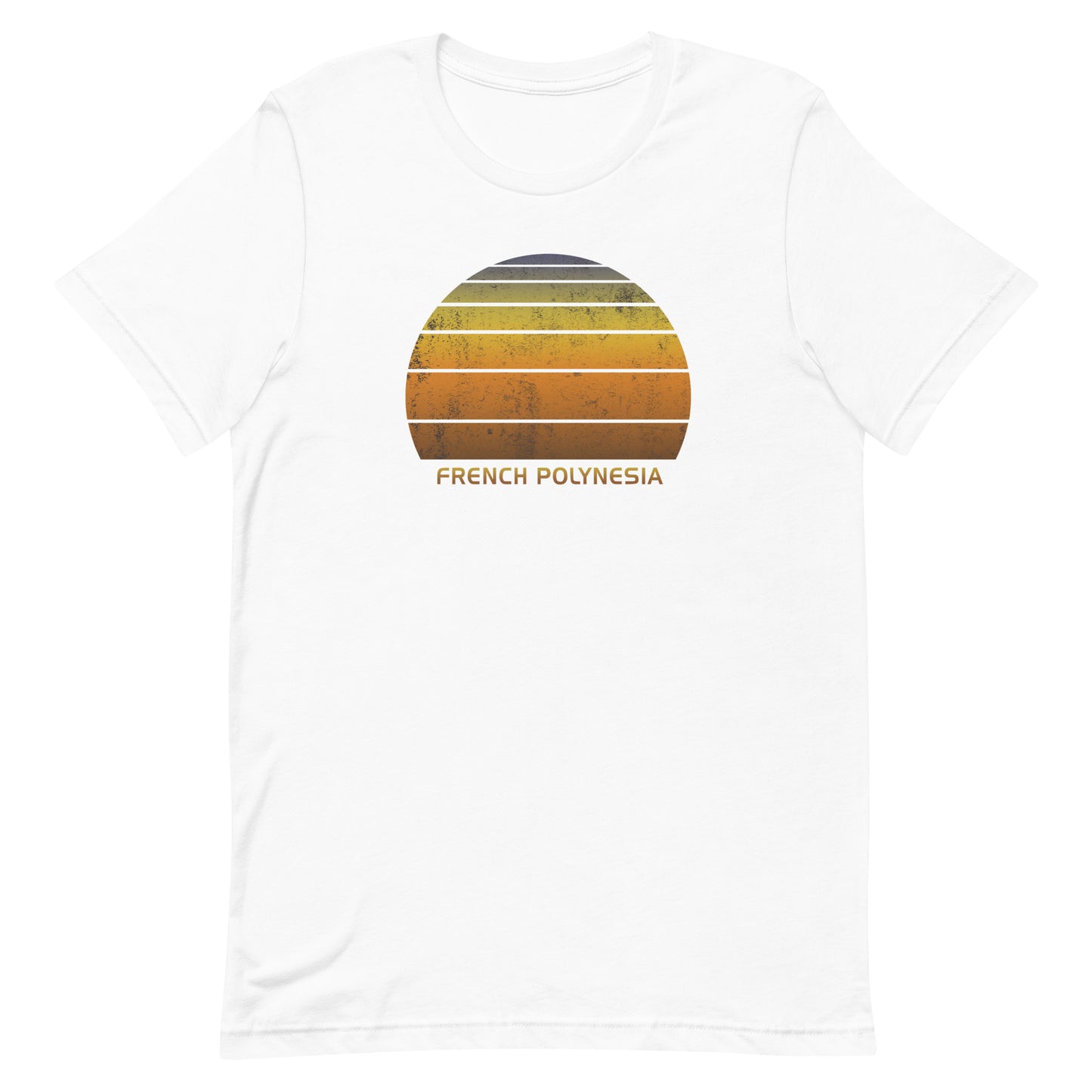 Retro French Polynesia Sunset Vintage Native Vacation Souvenir Unisex T-Shirt