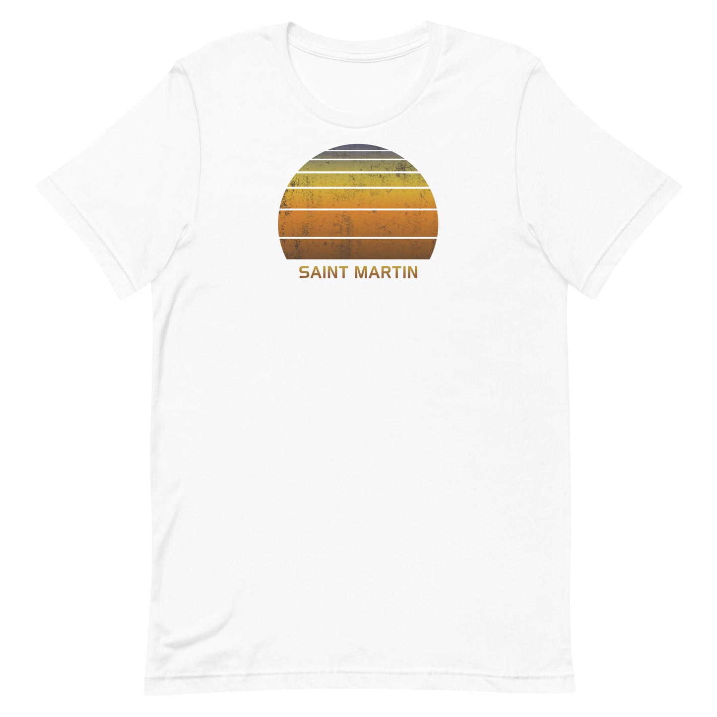 Retro Saint Martin Vintage Sunset Vacation Souvenir Unisex T-Shirt