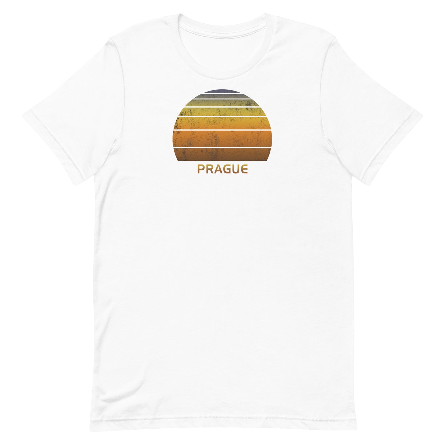 Retro Prague Czech Republic Vintage Sunset Vacation Souvenir Unisex T-Shirt