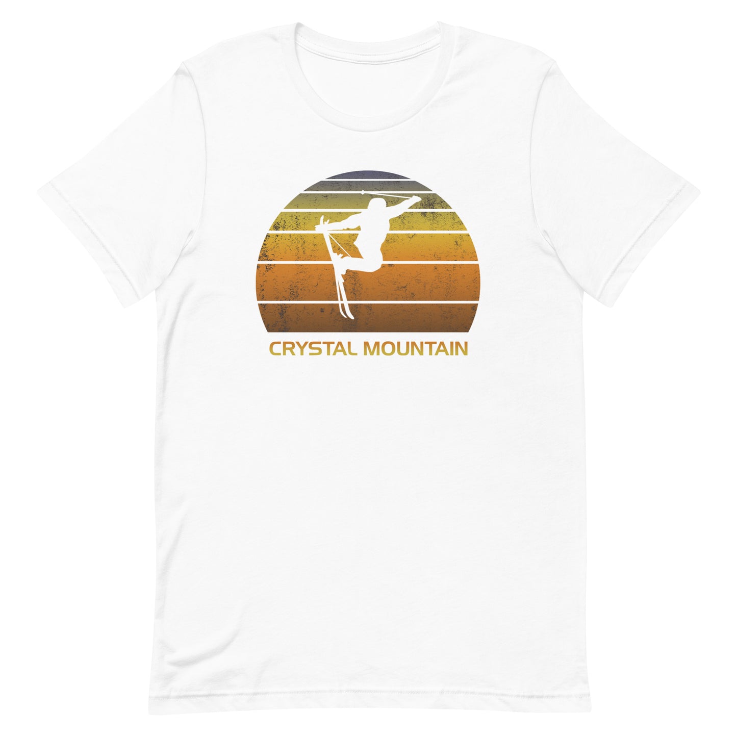 Retro Crystal Mountain Ski Fan Skier Sunset Unisex T-Shirt