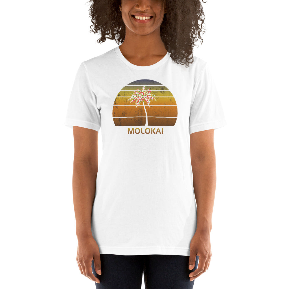 Retro Molokai Hawaii Christmas Family Vacation Souvenir Sunset Unisex T-Shirt