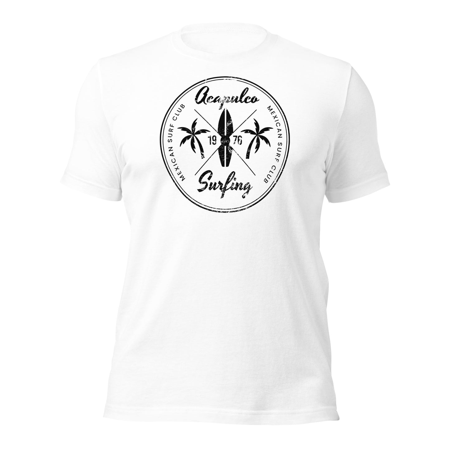 Retro Acapulco Mexico Beach Surfing Fan Vacation Souvenir Unisex T-Shirt