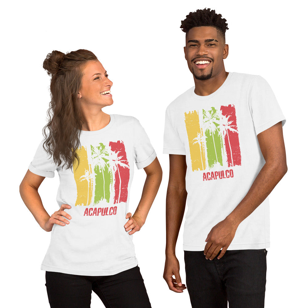 Acapulco Mexico Artistic Abstract Cool Palm Tree Unisex T-Shirt