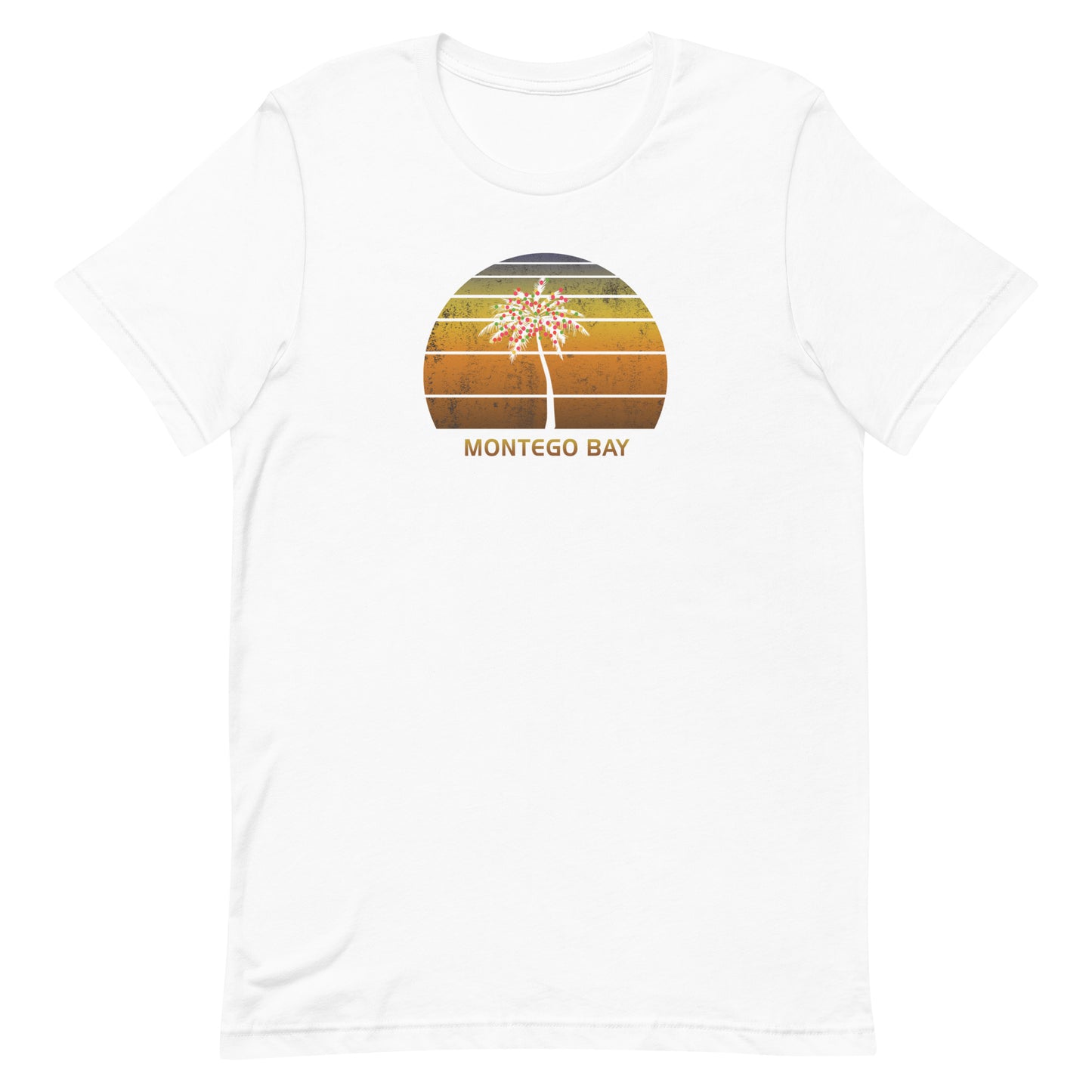 Retro Montego Bay Jamaica Christmas Family Vacation Souvenir Sunset Unisex T-Shirt