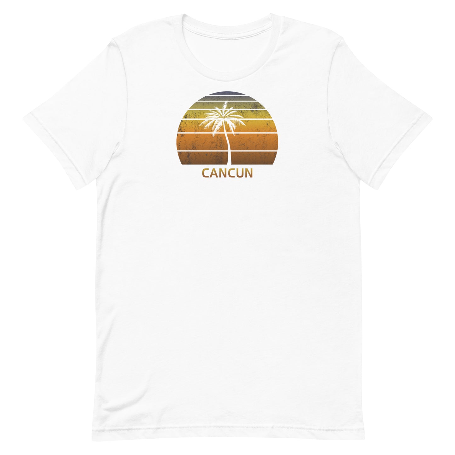 Retro Cancun Mexico Vintage Sunset Beach Vacation Souvenir Unisex T-Shirt