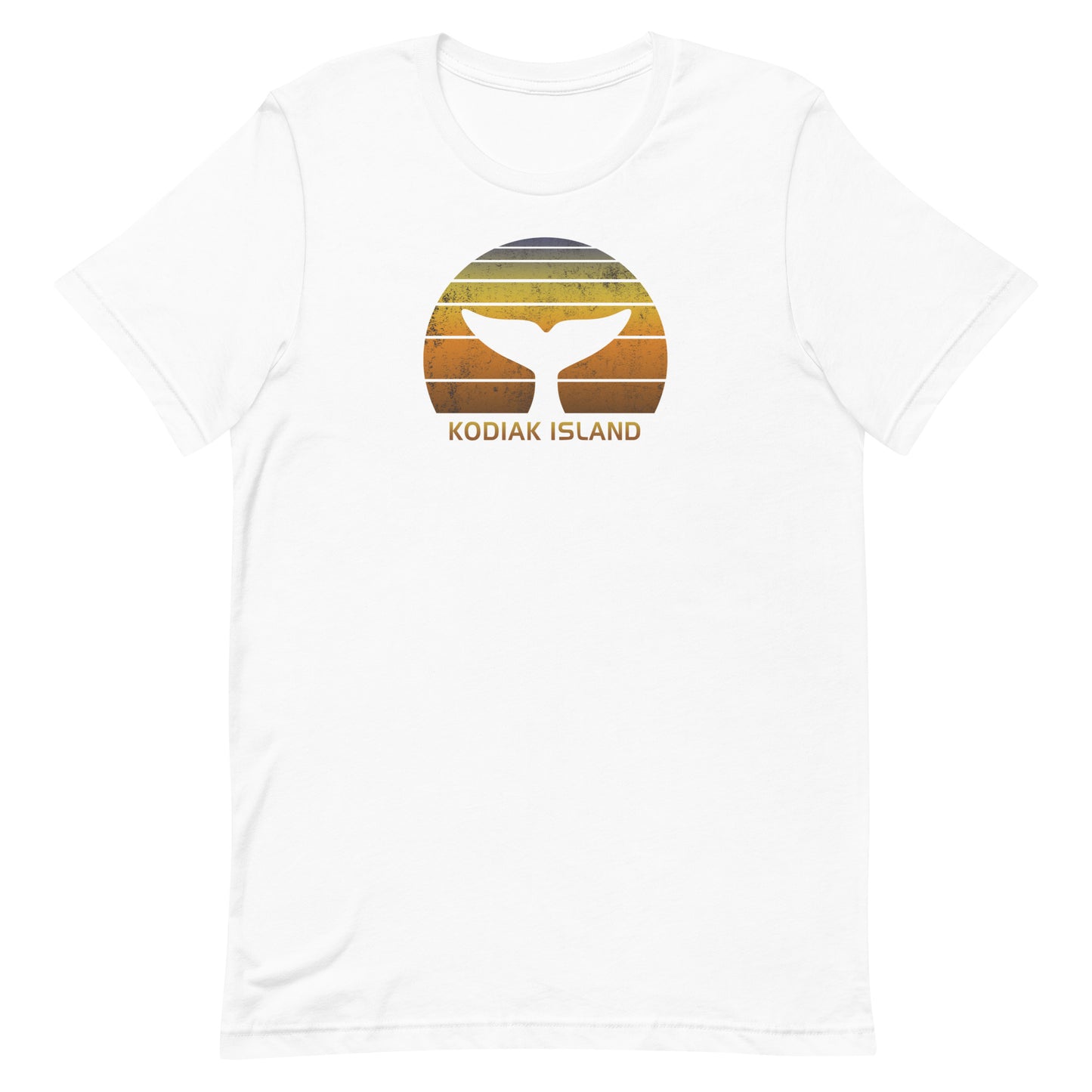 Kodiak Island Alaska Whale Watching Fan Retro Sunset Unisex T-Shirt