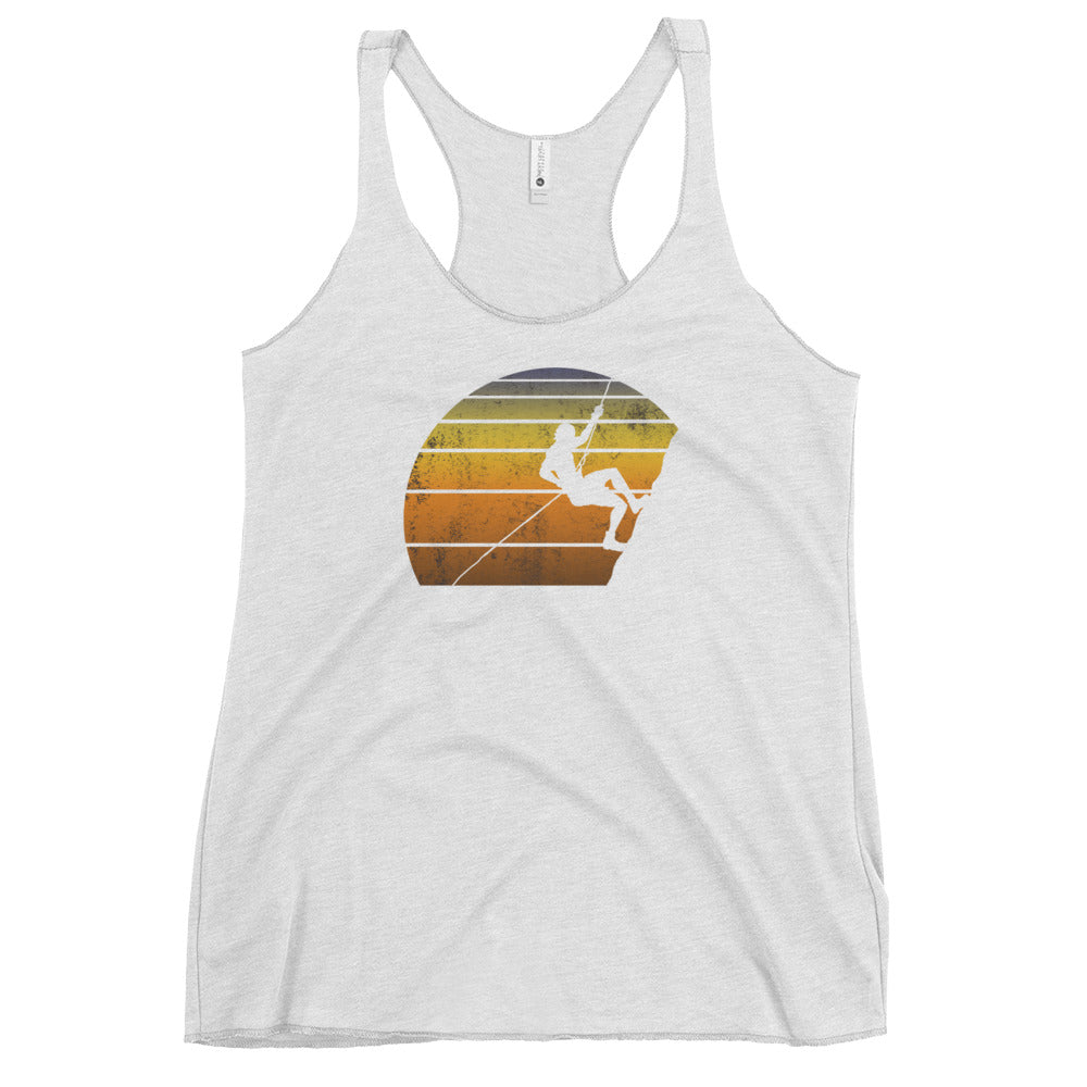 Retro Rock Climbing Fan Bouldering Climber Women's Racerback Tank Top