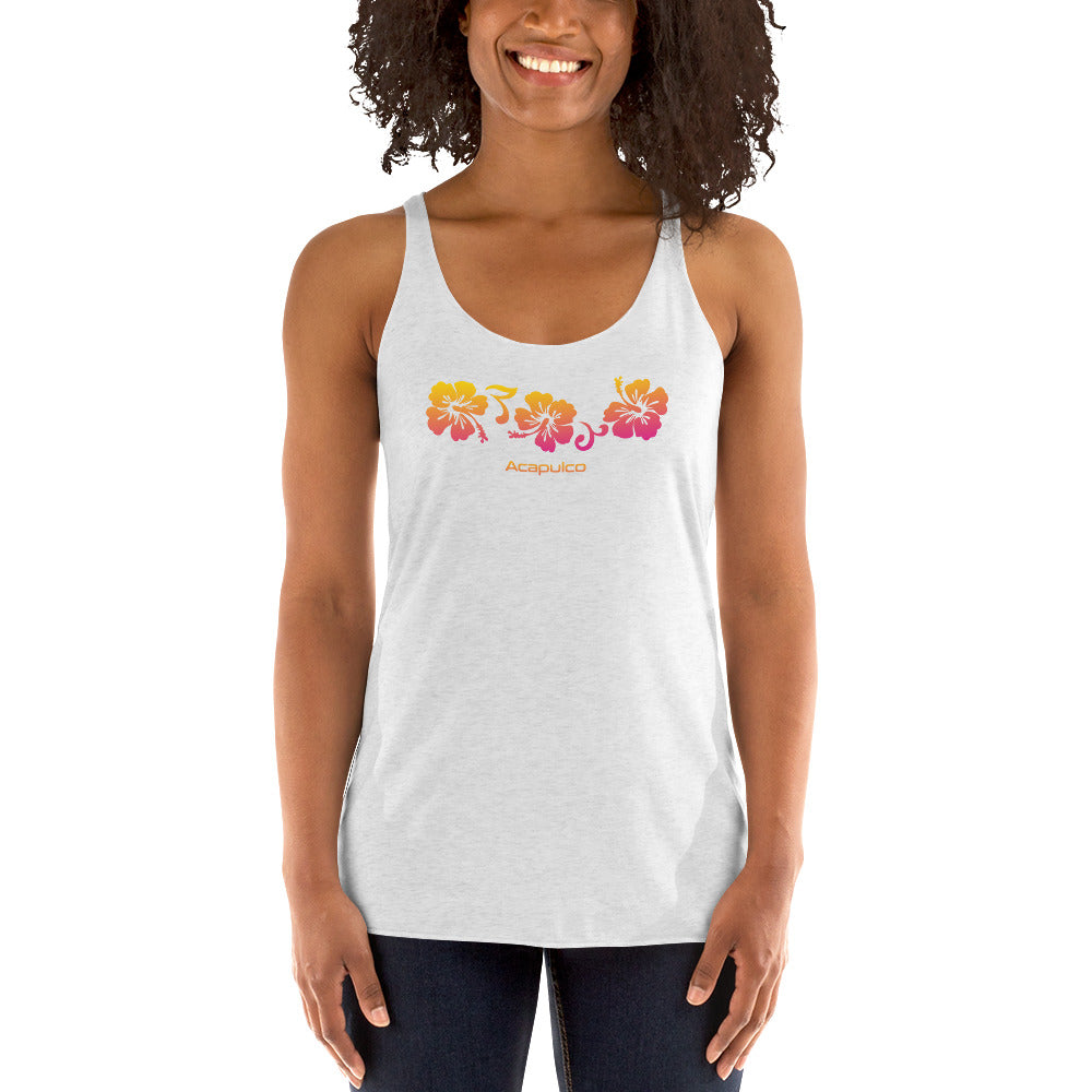 Acapulco Mexico Women's Racerback Tank Top Hibiscus Souvenir Vacation