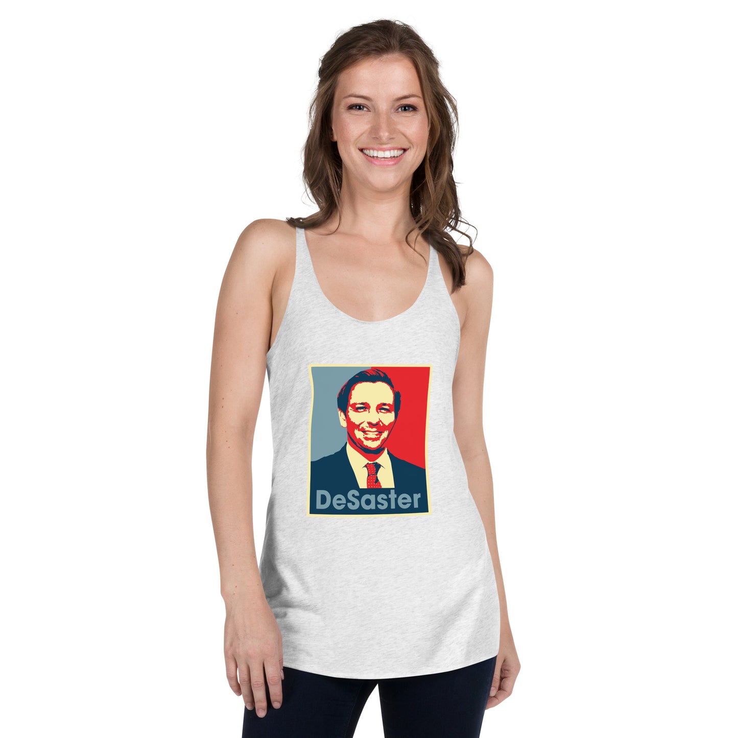 Funny Ron Desantis DeSaster Women's Racerback Tank Political Democrats