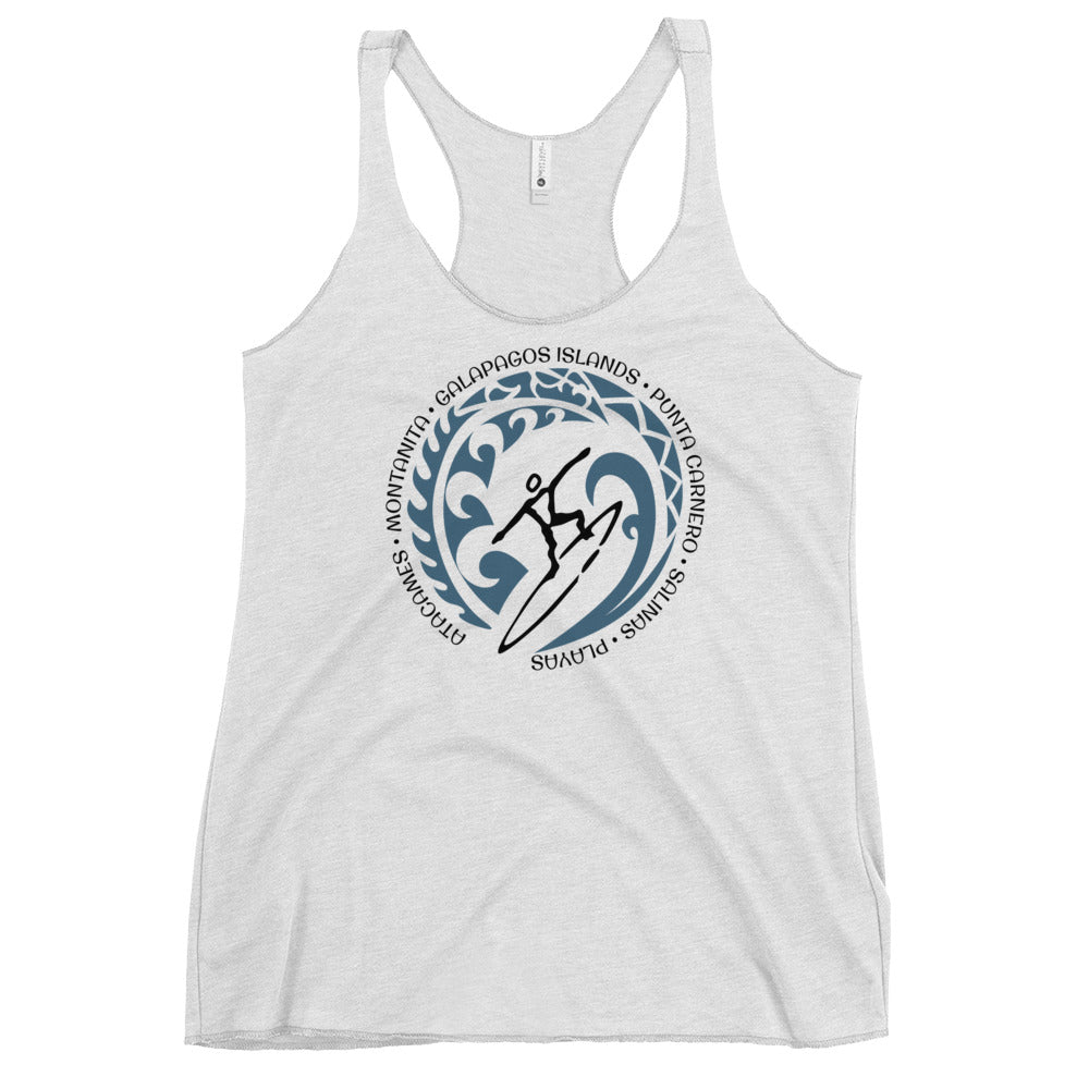Ecuador Beach Women's Racerback Tank Top Vintage Surfing Fan Lover