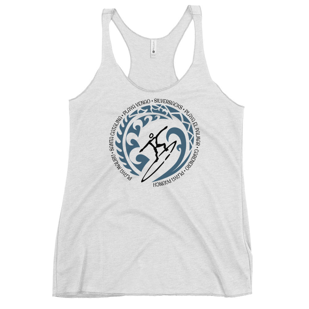 Panama Beach Ocean Women's Racerback Tank Top Vintage Surfing Fan Lover