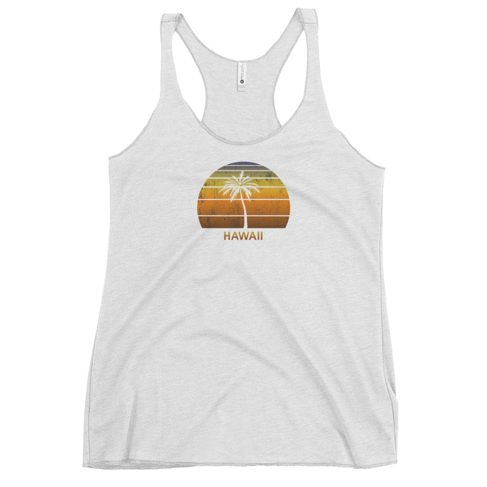 Retro Hawaii Vintage Sunset Beach Vacation Souvenir Women's Racerback Tank Top