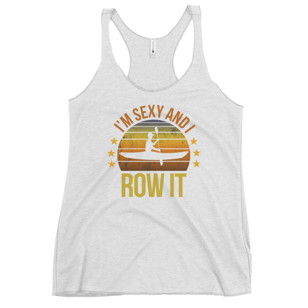 Funny Kayak Fan Kayaking Male Quote Joke Sarcastic Gift Women's Racerback Tank Top