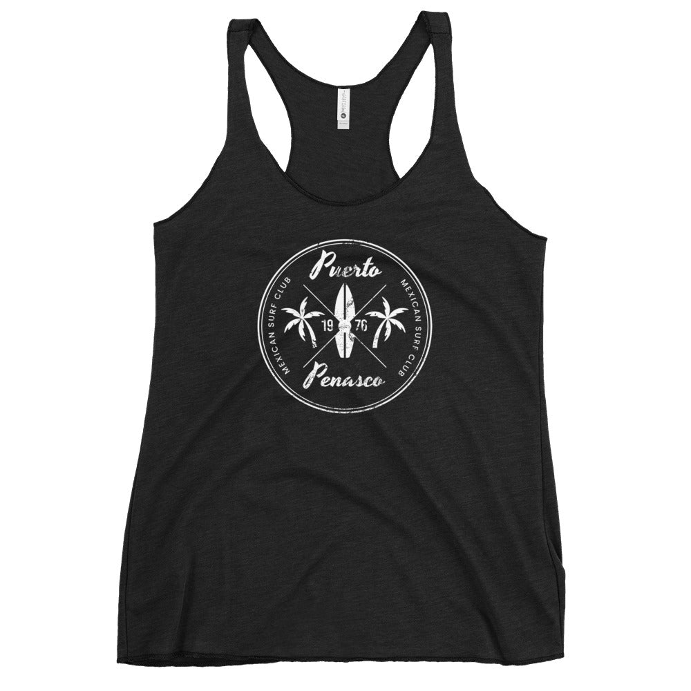Retro Puerto Penasco Mexico Rocky Point Beach Vacation Souvenir Women's Racerback Tank Top