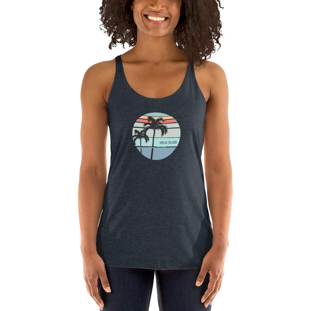 Amelia Island Florida Artistic Vacation Souvenir Women's Racerback Tank Top