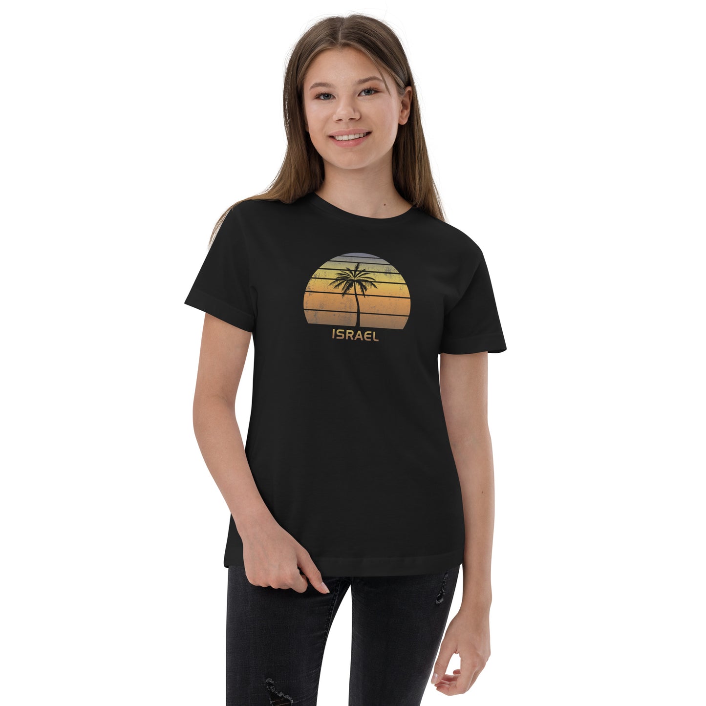 Retro Israel Vintage Sunset Beach Vacation Souvenir Cool Youth Jersey T-Shirt
