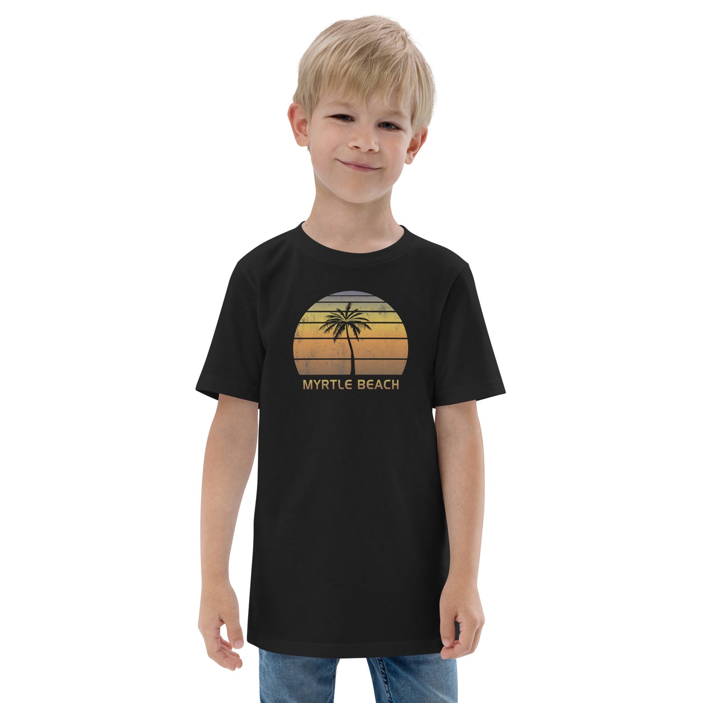 Retro Myrtle Beach Vintage Sunset Vacation Souvenir Youth Jersey T-Shirt