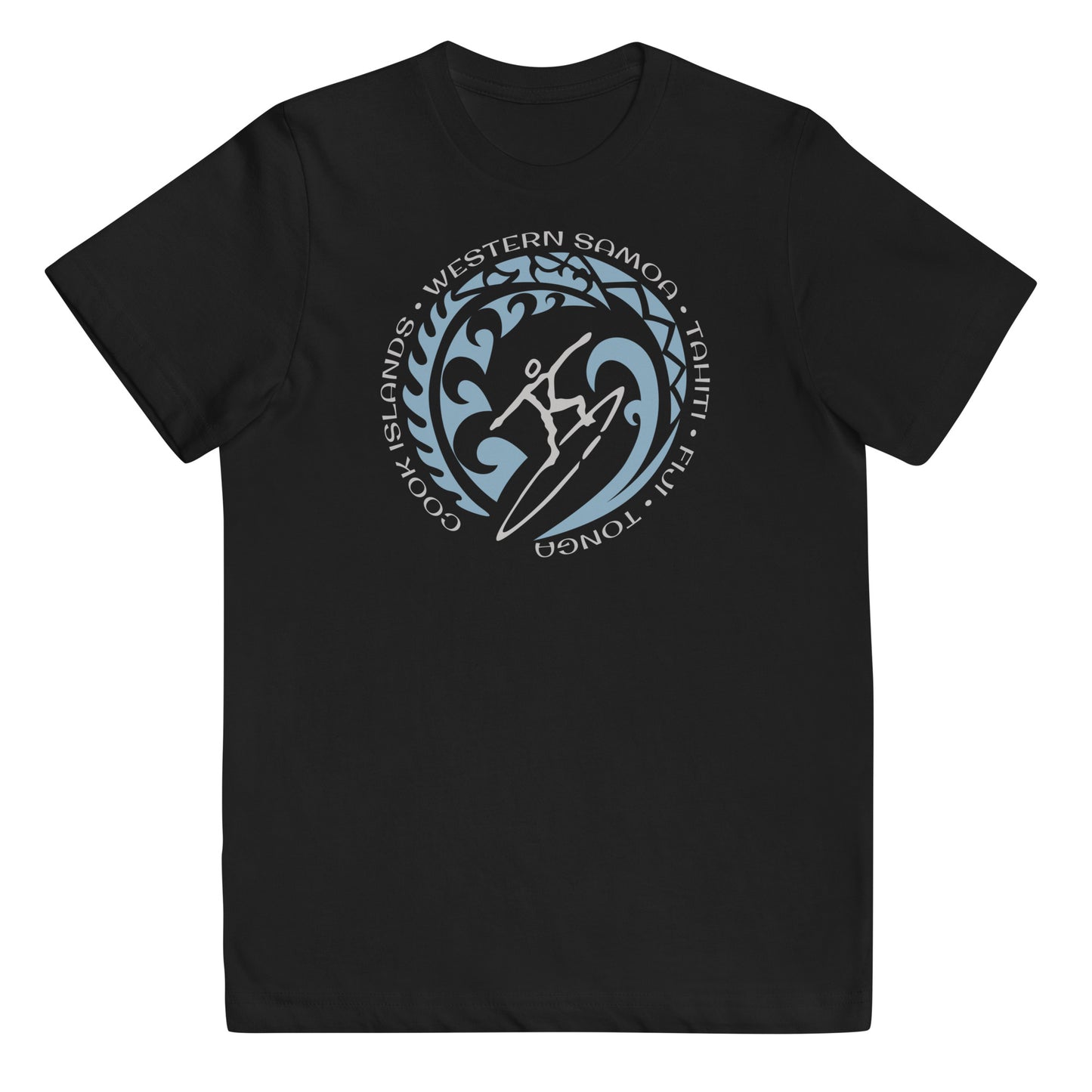 Vintage Surfing Fan Pacific Islands Fiji Tonga Tahiti Surfer Youth Jersey T-Shirt