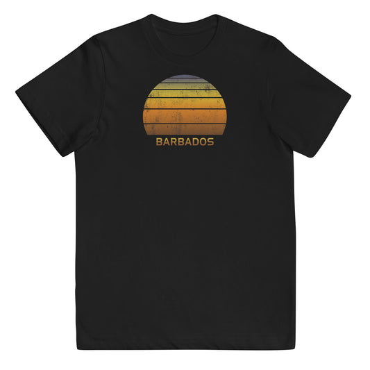 Retro Barbados Vintage Sunset Vacation Souvenir Gift Youth Jersey T-Shirt