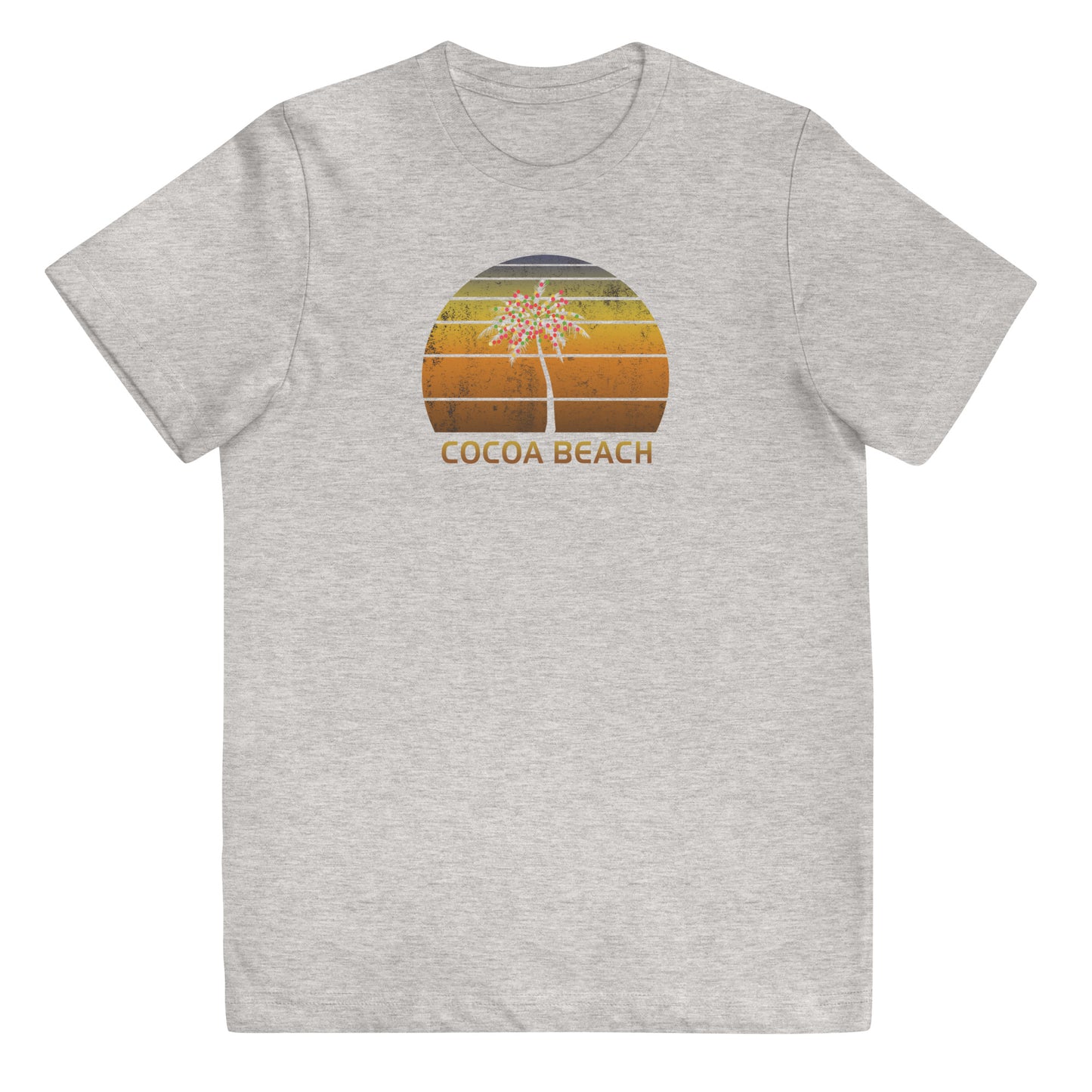 Retro Cocoa Beach Florida Youth Jersey T-Shirt Christmas Family Vacation Souvenir Sunset