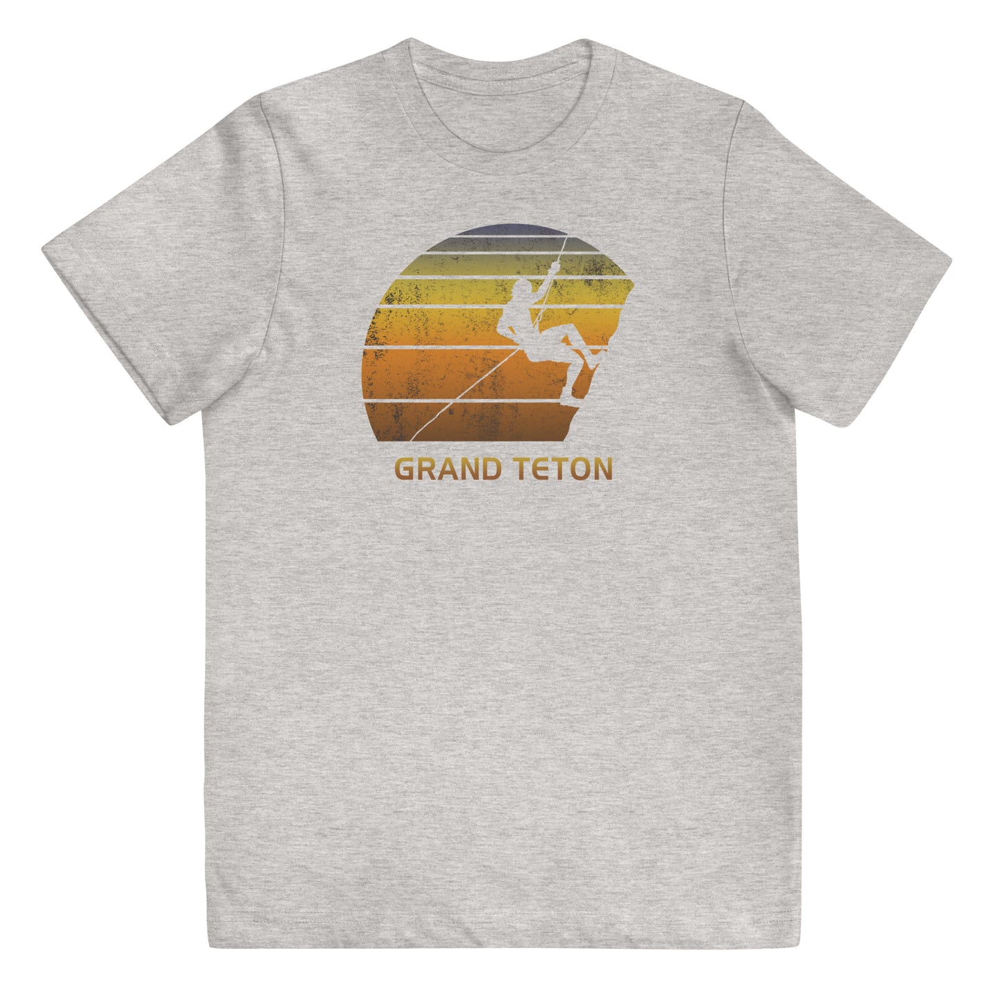 Retro Grand Teton National Park Wyoming Youth Jersey T-Shirt Rock Climbing Fan Bouldering