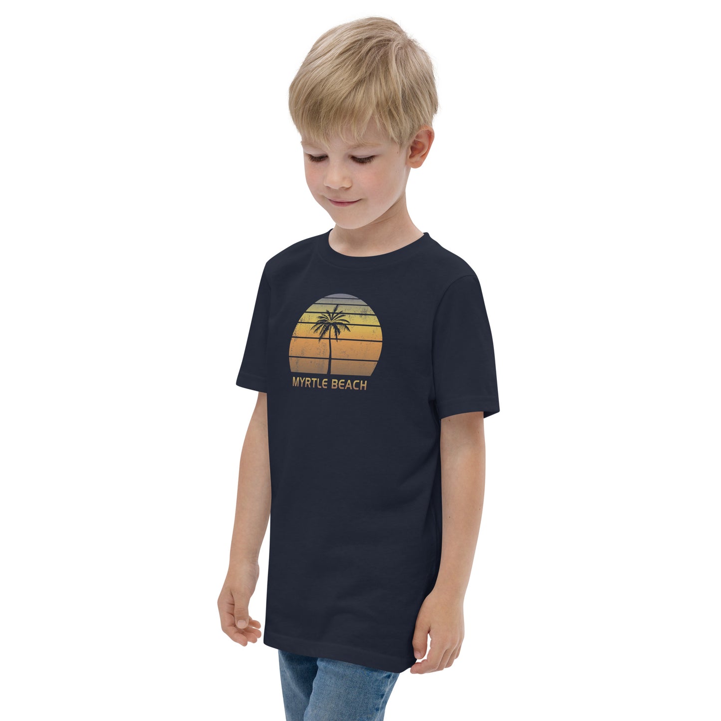 Retro Myrtle Beach Vintage Sunset Vacation Souvenir Youth Jersey T-Shirt