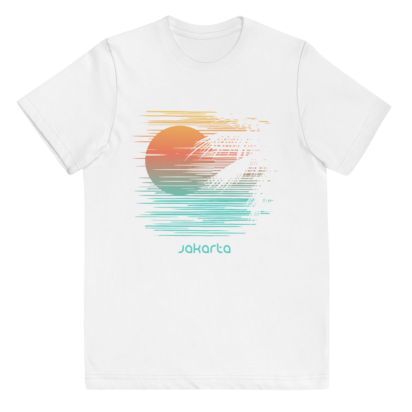 Artistic Jakarta Indonesia Palm Tree Vacation Souvenir Youth Jersey T-Shirt
