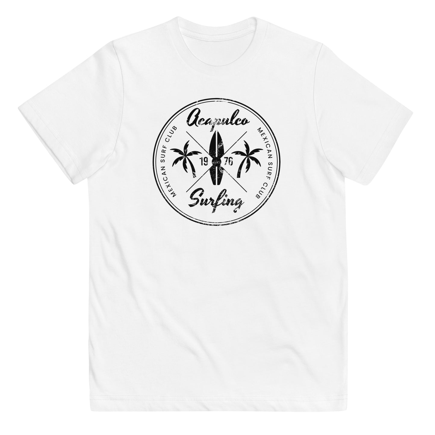 Retro Acapulco Mexico Beach Surfing Fan Vacation Souvenir Youth Jersey T-Shirt