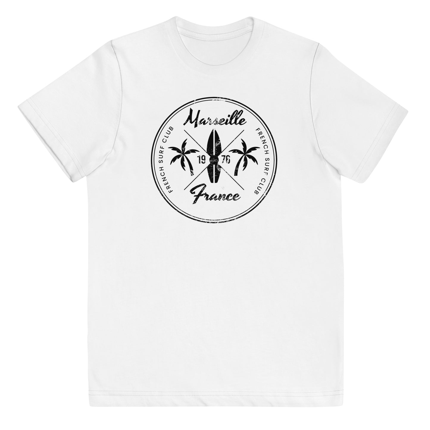 Retro Marseille France Beach Surfing Fan Vacation Souvenir Youth Jersey T-Shirt