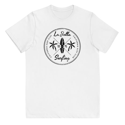 Retro La Jolla California Beach Surfing Fan Vacation Souvenir Youth Jersey T-Shirt