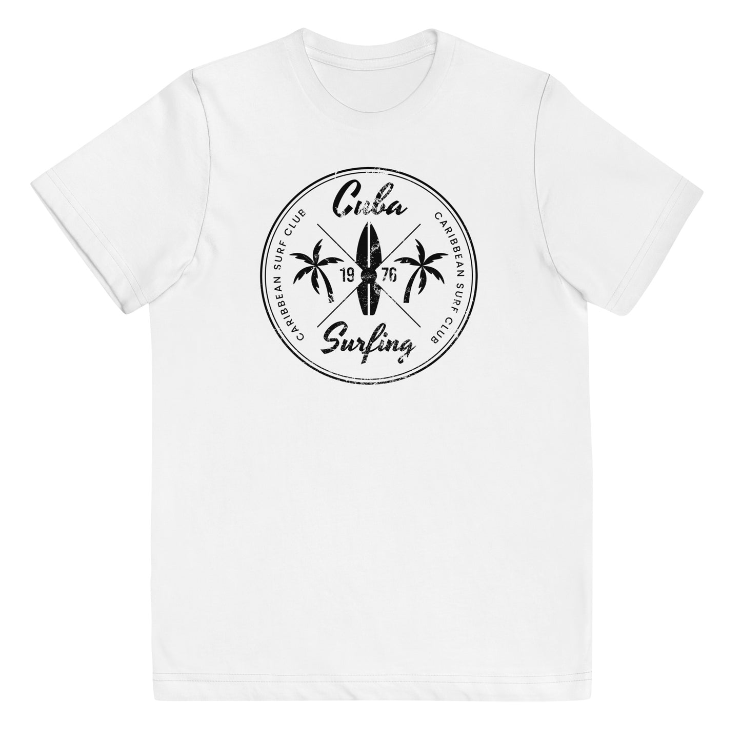 Retro Cuba Beach Surfing Fan Vacation Souvenir Youth Jersey T-Shirt