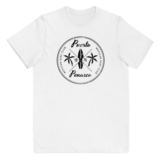 Retro Puerto Penasco Mexico Rocky Point Beach Surfing Fan Vacation Youth Jersey T-Shirt