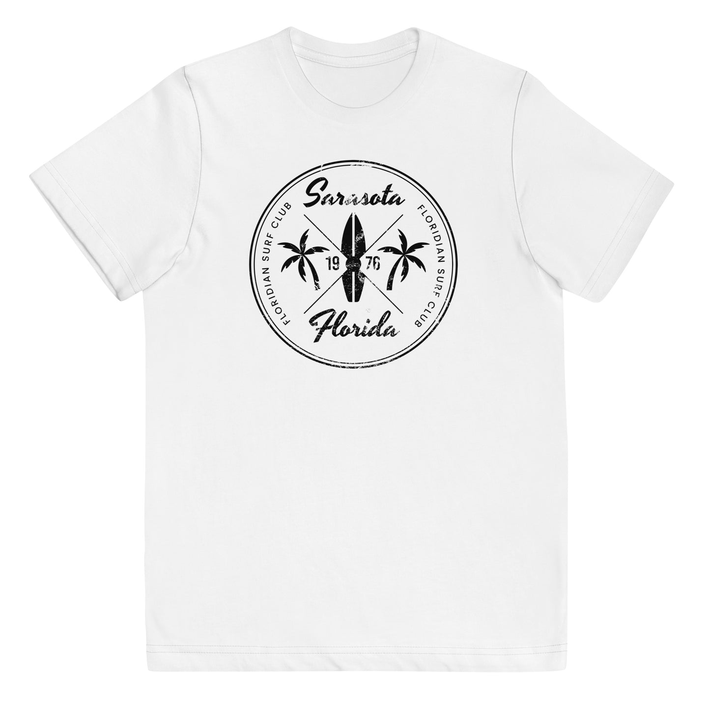 Retro Sarasota Florida Beach Surfing Fan Vacation Souvenir Youth Jersey T-Shirt