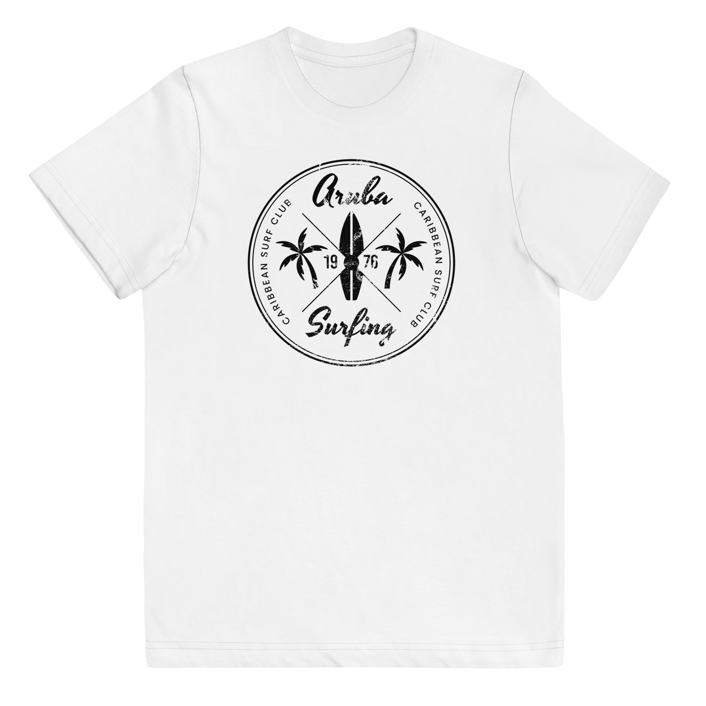 Retro Aruba Beach Surfing Fan Vacation Souvenir Youth Jersey T-Shirt