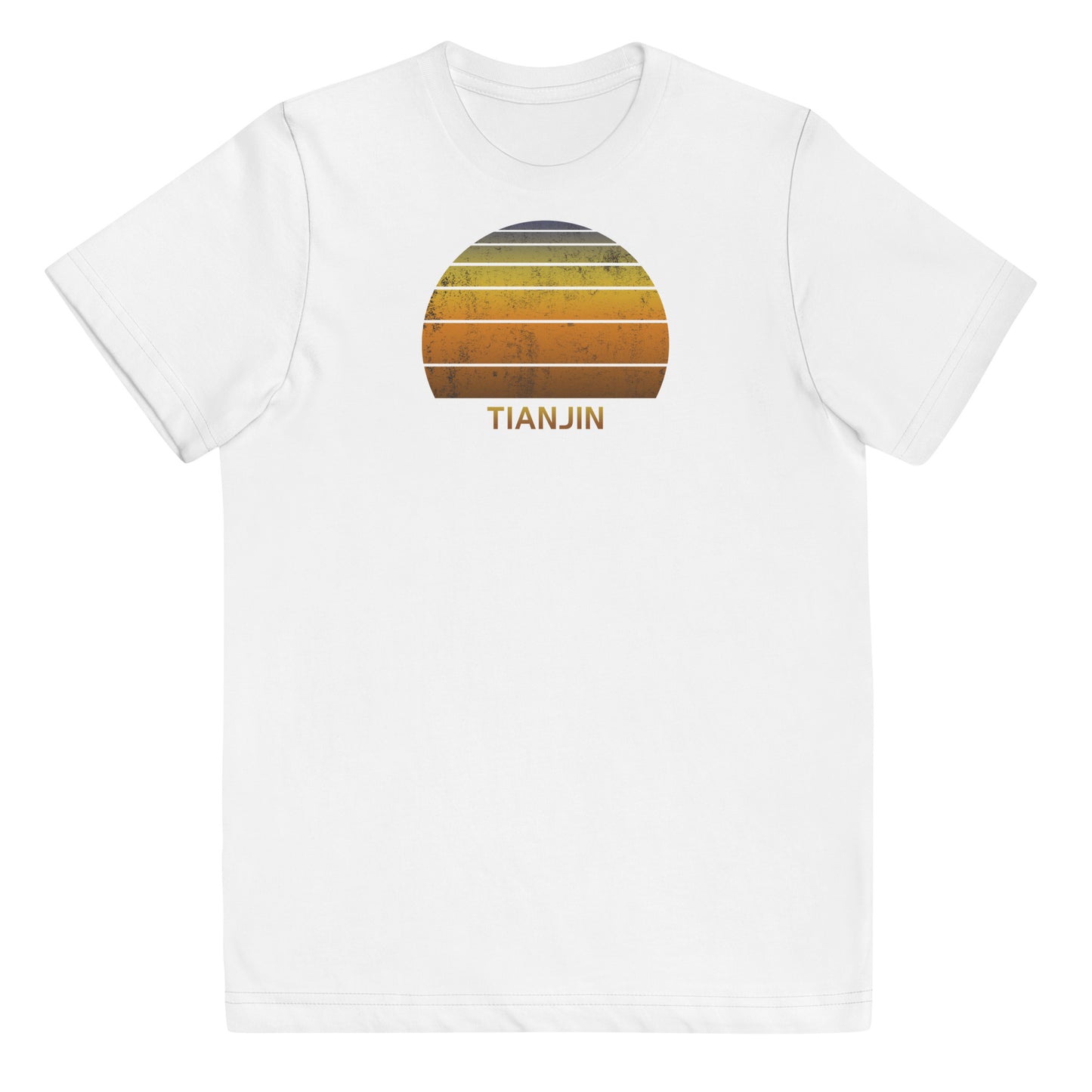 Retro Tianjin China Vintage Sunset Vacation Souvenir Youth Jersey T-Shirt