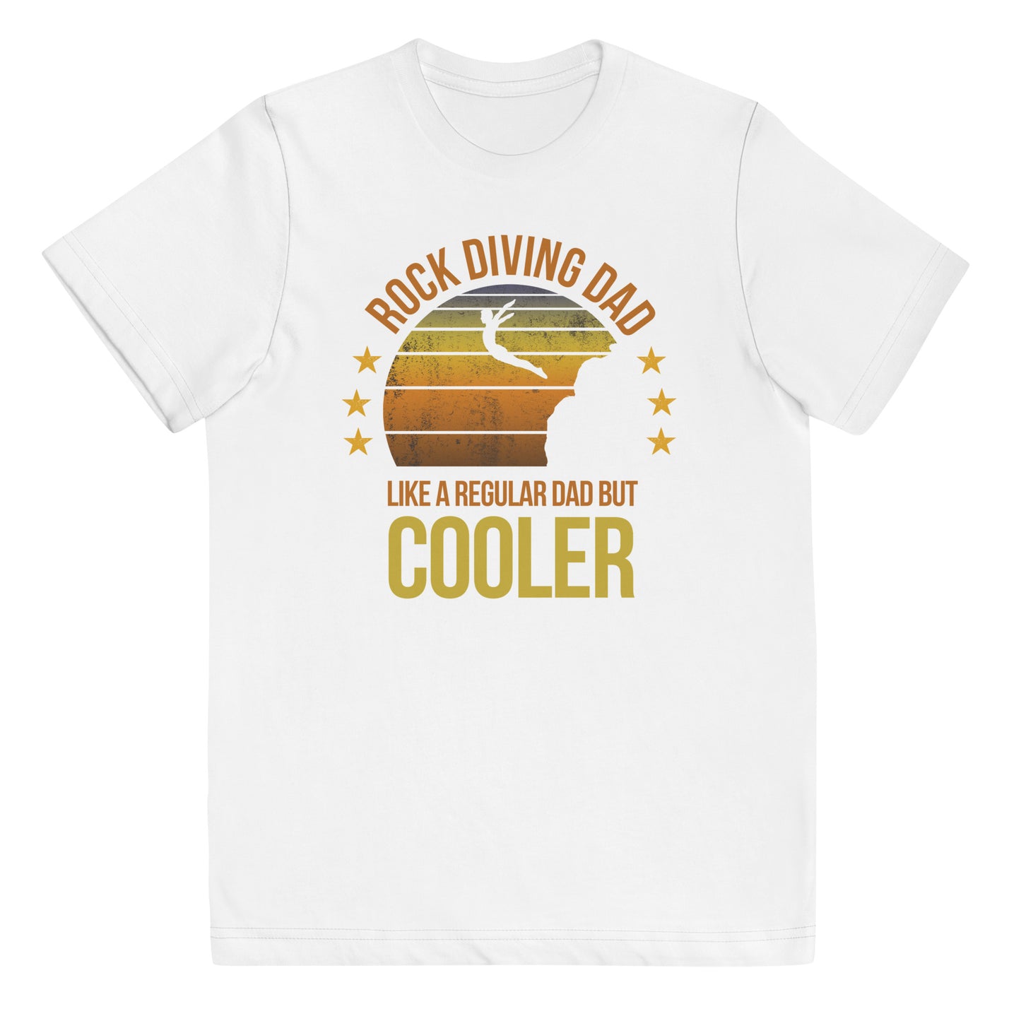 Cool Retro Rock Diving Dad Father Fan Funny Slogan Youth Jersey T-Shirt