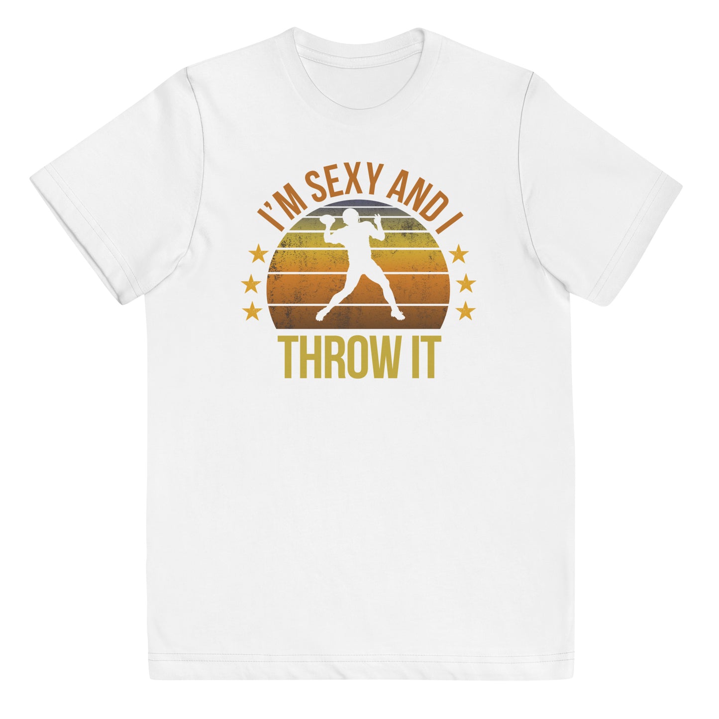 Funny Football Quarterback QB Fan Quote Joke Sarcastic Phrase Gift Youth Jersey T-Shirt