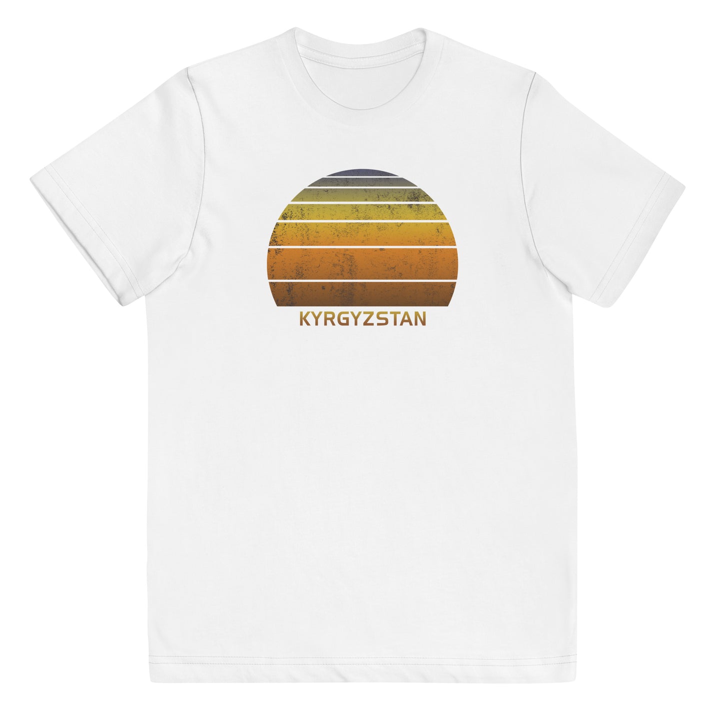 Retro Kyrgyzstan Sunset Vintage Youth Jersey T-Shirt Native Vacation Souvenir Stylish