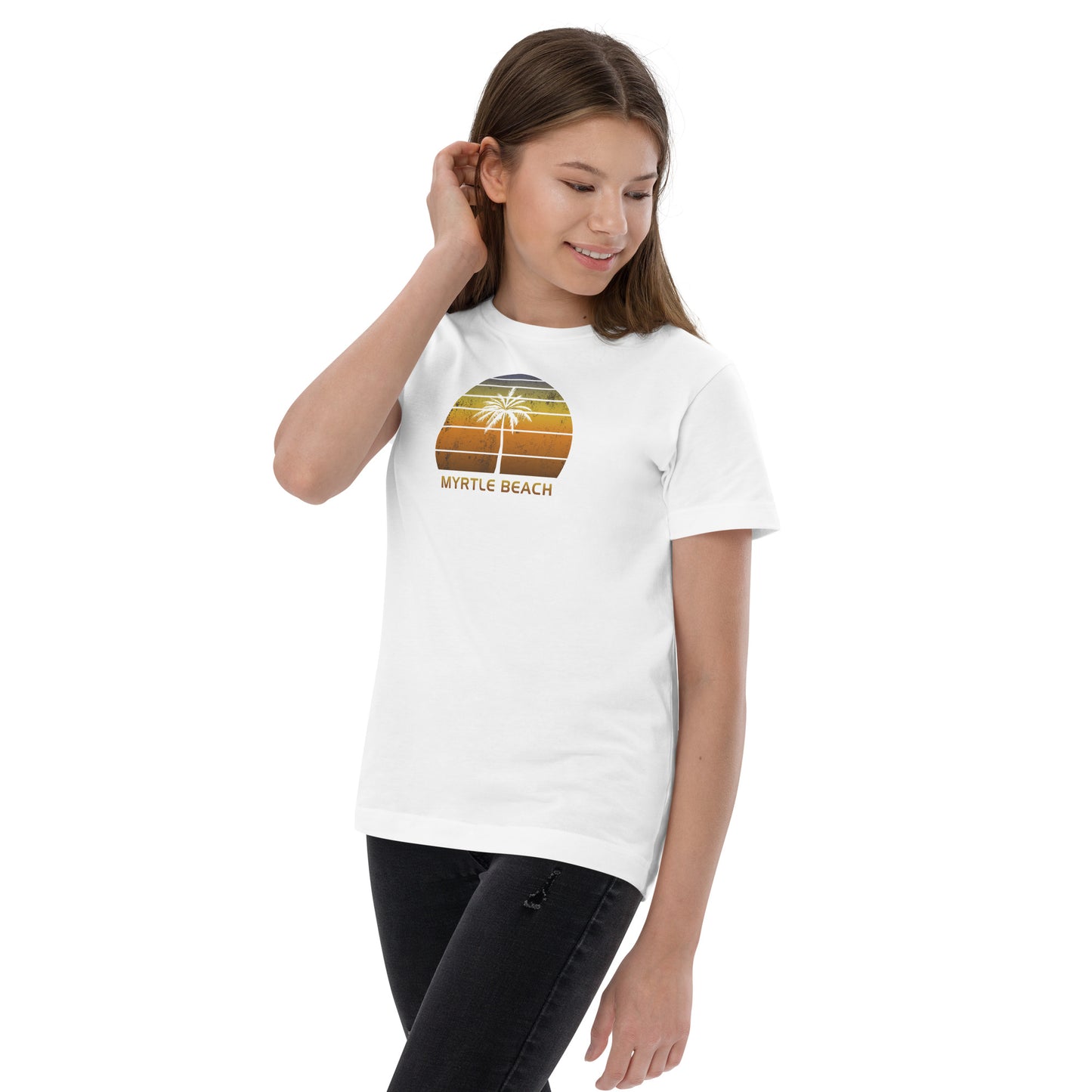 Retro Myrtle Beach Vintage Sunset Vacation Souvenir Youth Jersey T-Shirt