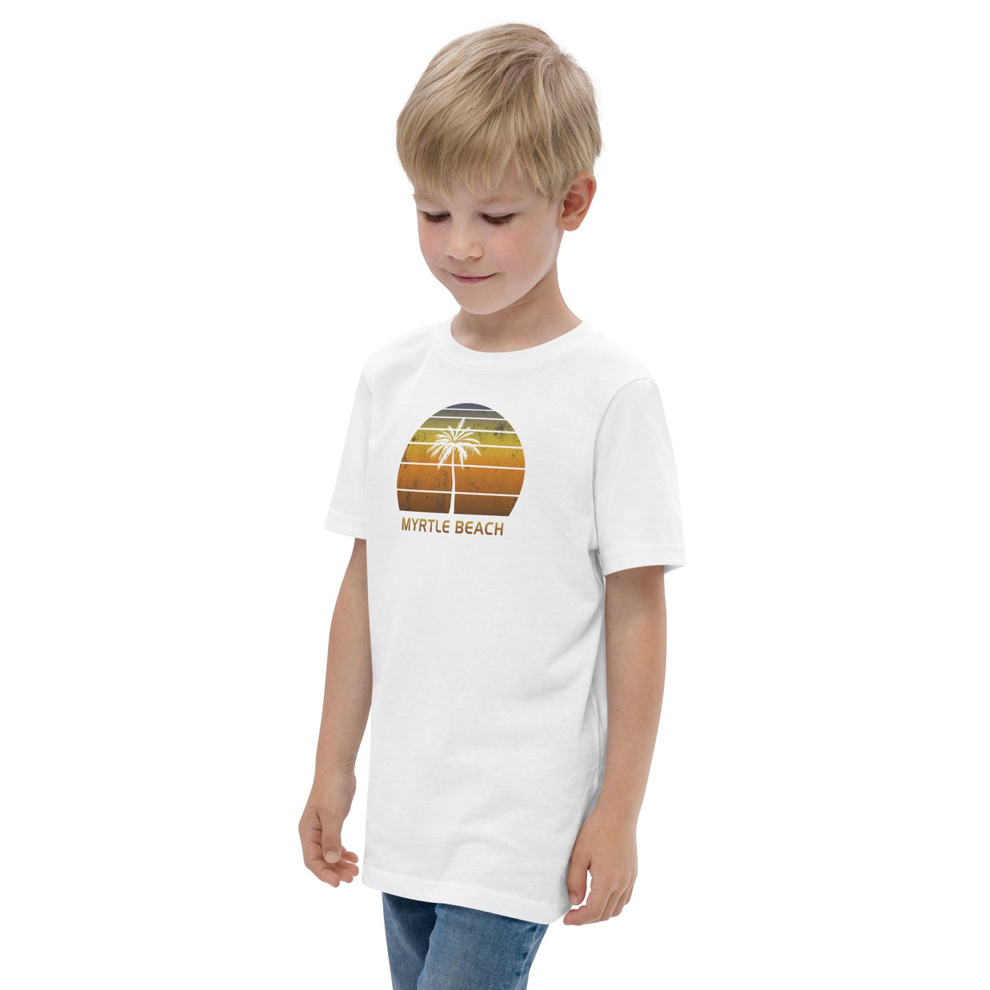 Retro Myrtle Beach Vintage Sunset Vacation Souvenir Youth Jersey T-Shirt