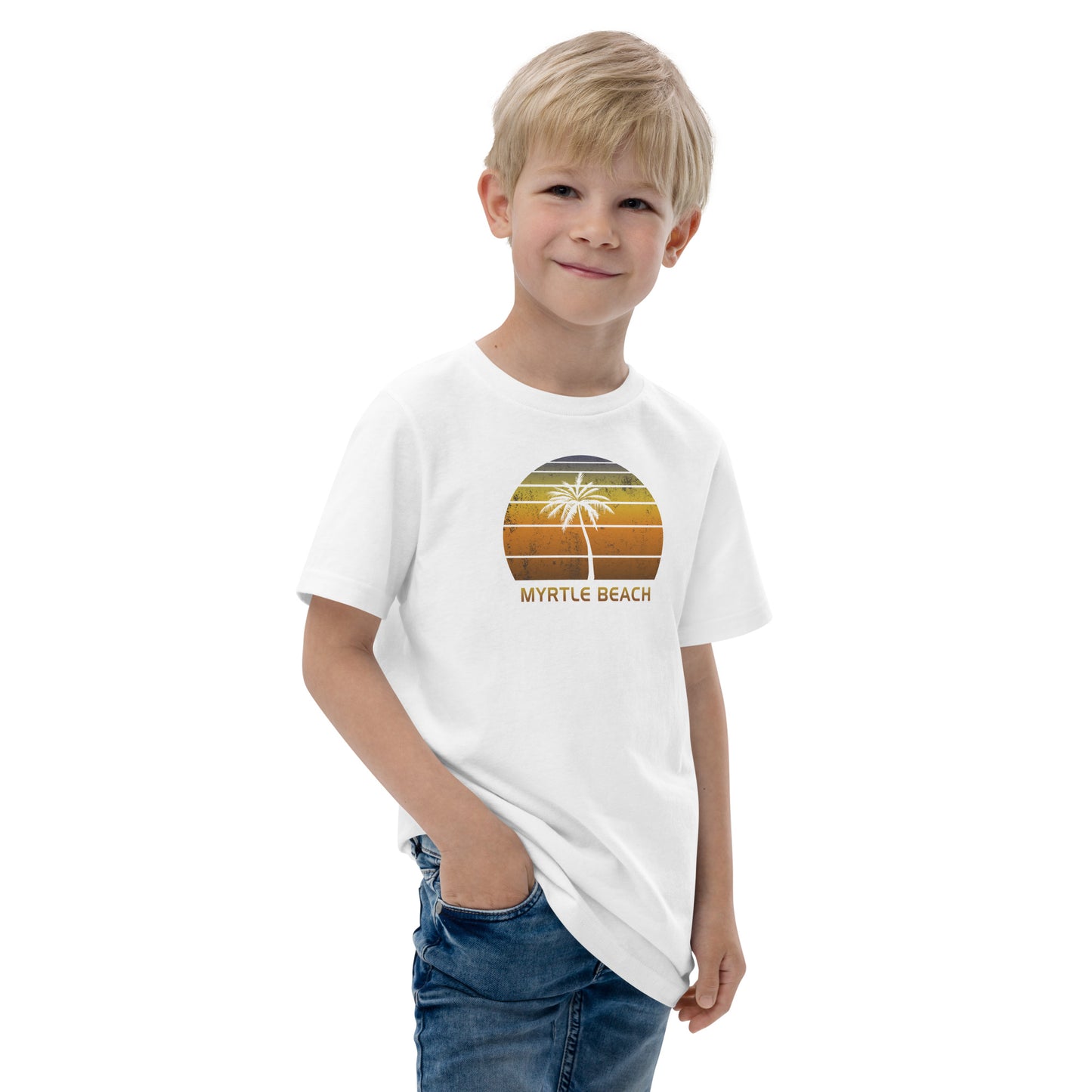 Retro Myrtle Beach Vintage Sunset Vacation Souvenir Youth Jersey T-Shirt