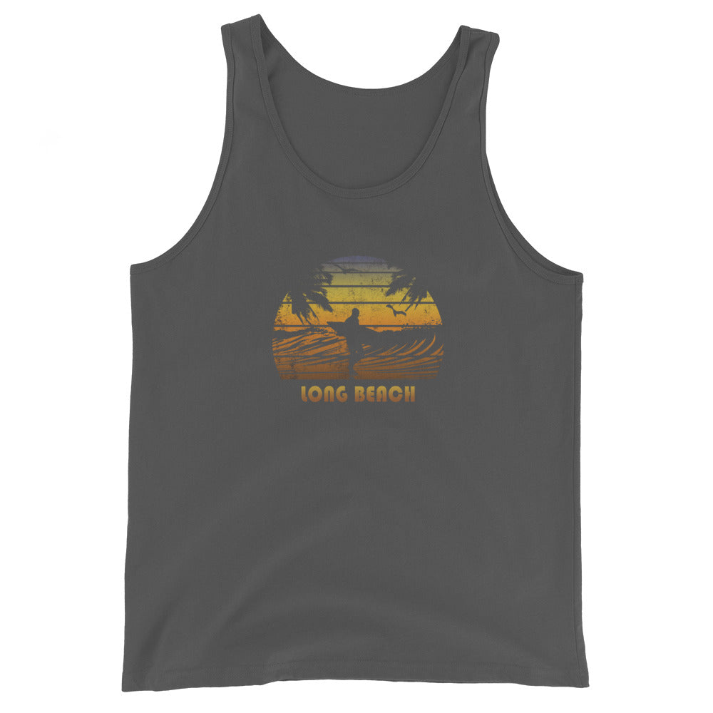 Retro Long Beach California Surfing Fan Surfer Souvenir Unisex Tank Top