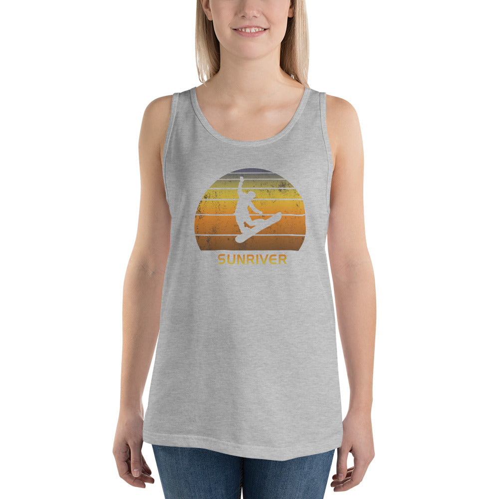 Retro Sunriver Oregon Snowboarding Fan Unisex Tank Top