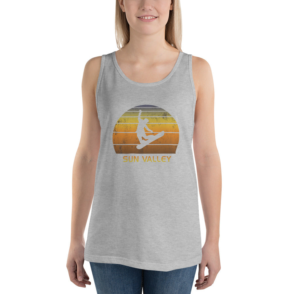 Retro Sun Valley Idaho Snowboarding Fan Unisex Tank Top