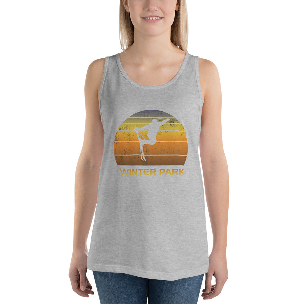 Cool Retro Winter Park Colorado Skiing Ski Fan Unisex Tank Top